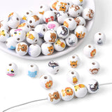 16mm Christmas Wooden Beads Santa Snowman Spacer for DIY Jewelry Making