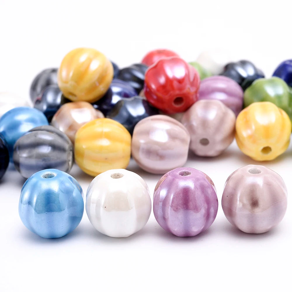 Porcelain Oval Spacer Beads for Jewelry Making DIY 14mm