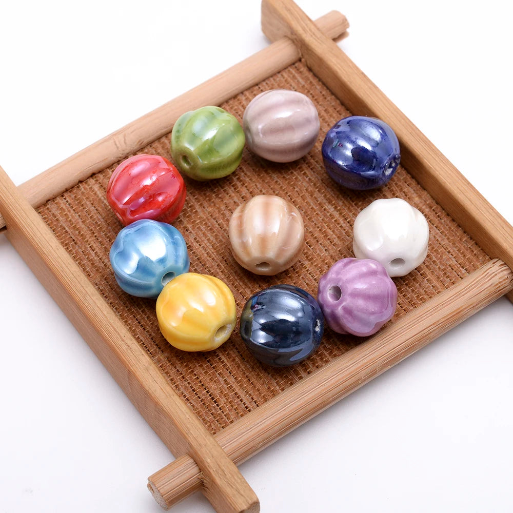 Porcelain Oval Spacer Beads for Jewelry Making DIY 14mm