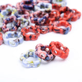 Hollow Out Pattern Ceramic Beads Flower Porcelain Hole Bead For Craft