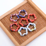 Hollow Out Pattern Ceramic Beads Flower Porcelain Hole Bead For Craft