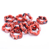 Hollow Out Pattern Ceramic Beads Flower Porcelain Hole Bead For Craft