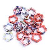Hollow Out Pattern Ceramic Beads Flower Porcelain Hole Bead For Craft