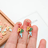 Colorful HAPPY Letter Charms Drop Oil Enamel Pendant DIY Supplies