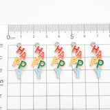 Colorful HAPPY Letter Charms Drop Oil Enamel Pendant DIY Supplies