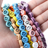 10/20/30pcs Ceramic Smiley Face Beads 10mm Loose Spacer Beads Jewelry Making DIY