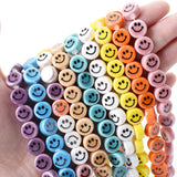 10/20/30pcs Ceramic Smiley Face Beads 10mm Loose Spacer Beads Jewelry Making DIY