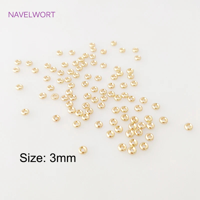 Spacer Flat Beads, 18K Plated Separators for Bracelet Necklace DIY, 30pcs