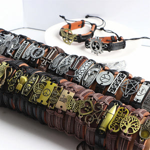 Vintage Charm Leather Bracelets for Women Men