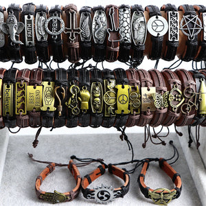 Vintage Charm Leather Bracelets for Women Men