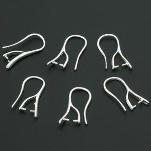 925 Silver Bail Pinch Clasps&Hook Ear 10*18MM