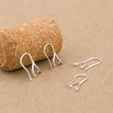 925 Silver Bail Pinch Clasps&Hook Ear 10*18MM