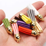50Pcs 38mm Suede Faux Leather Tassel DIY Pendant Charms Findings