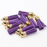 50Pcs 38mm Suede Faux Leather Tassel DIY Pendant Charms Findings