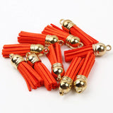50Pcs 38mm Suede Faux Leather Tassel DIY Pendant Charms Findings