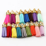 50Pcs 38mm Suede Faux Leather Tassel DIY Pendant Charms Findings