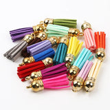 50Pcs 38mm Suede Faux Leather Tassel DIY Pendant Charms Findings