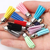 38mm Leather Tassel Fringe Keychain Strap Jewelry Fiber Fringe Suede Tassel Key