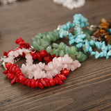 Healing Crystal Gravel Beads Bracelets Amethysts Fluorite Chips Women Jewelry