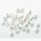 16mm Snowman Wood Beads for Jewelry Making DIY Bracelet Necklace