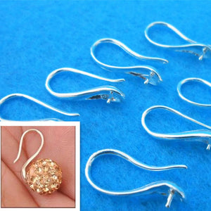 925 Silver Snake Earring Ear Wires with Crystal Stones Bead