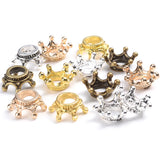 Silver Alloy Crown Charms End Bead Caps for Jewelry Making DIY