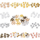 Silver Alloy Crown Charms End Bead Caps for Jewelry Making DIY