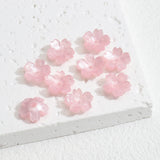 Resin Flower Beads Caps Cherry Blossoms Petal Charms Pendants
