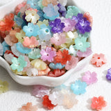 Resin Flower Beads Caps Cherry Blossoms Petal Charms Pendants