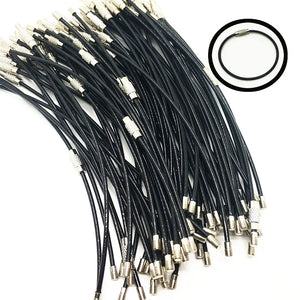 Stainless Steel Keychain Tag Rope Wire Cable Loop Screw Lock Ring Keyring
