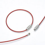 Stainless Steel Keychain Tag Rope Wire Cable Loop Screw Lock Ring Keyring