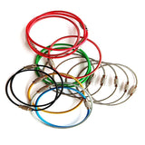 Stainless Steel Keychain Tag Rope Wire Cable Loop Screw Lock Ring Keyring
