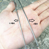 Stainless Steel Keychain Tag Rope Wire Cable Loop Screw Lock Ring Keyring