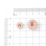 15x8mm Natural Letter Wooden Beads Flat Round Alphabet Spacer Beads