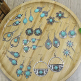 Bohemian Stone Drop Earrings for Women Mixed Charm Turquoise Jewelry