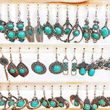 Bohemian Stone Drop Earrings for Women Mixed Charm Turquoise Jewelry