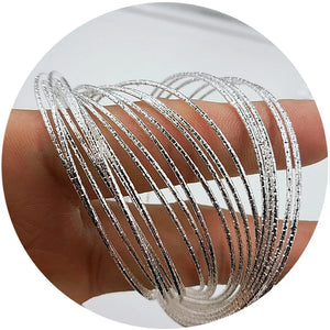 Women's Etched Dimpled Circle Bangles Bracelets Gift