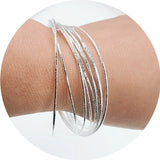 Women's Etched Dimpled Circle Bangles Bracelets Gift