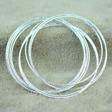 Women's Etched Dimpled Circle Bangles Bracelets Gift