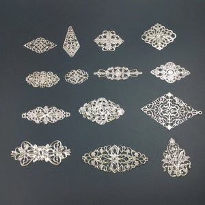 10-20 pcs Metal Filigree Flowers Charms for Jewelry DIY