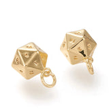 20 Sided Dice Charm 18K Plated 13.5x9.5x9.5mm - Pack of 10-200pcs