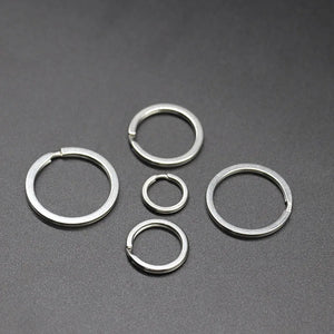 Stainless Steel Key Rings with Spring Buckle 10/20PCS 15-32mm Split Ring