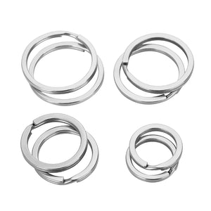 Stainless Steel Key Rings with Spring Buckle 10/20PCS 15-32mm Split Ring
