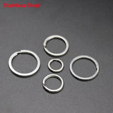 Stainless Steel Key Rings with Spring Buckle 10/20PCS 15-32mm Split Ring
