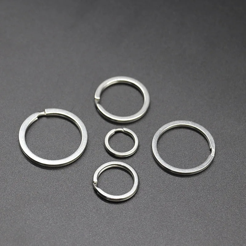 Stainless Steel Key Rings with Spring Buckle 10/20PCS 15-32mm Split Ring