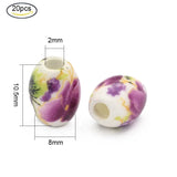 10-20PCS Printed Porcelain Beads for DIY Jewelry Making