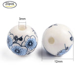 10-20PCS Printed Porcelain Beads for DIY Jewelry Making
