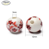 10-20PCS Printed Porcelain Beads for DIY Jewelry Making