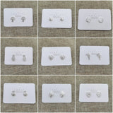 925 Silver Butterfly Heart Love Crown Stud Earrings Mix Style Silver Jewelry
