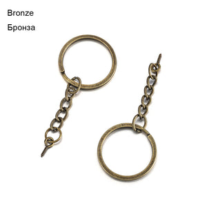 10/20Pcs 25/28/30mm Screw Eye Pin Key Chain Key Ring Split Keyrings